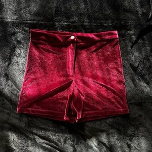 Asos Red Velvet Shorts